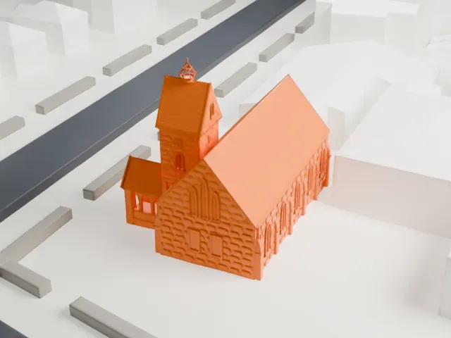 The Church-in-the-Gardens model, South view