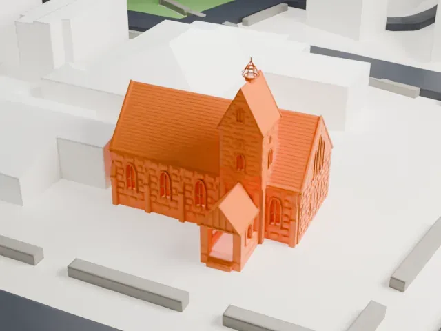The Church-in-the-Gardens model, West view