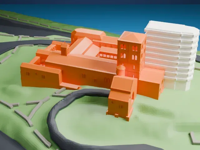 The Cloisters model, East view