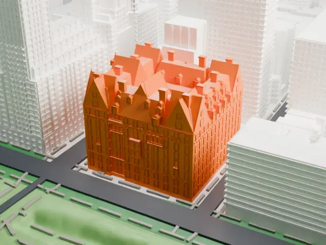 The Dakota model, East view