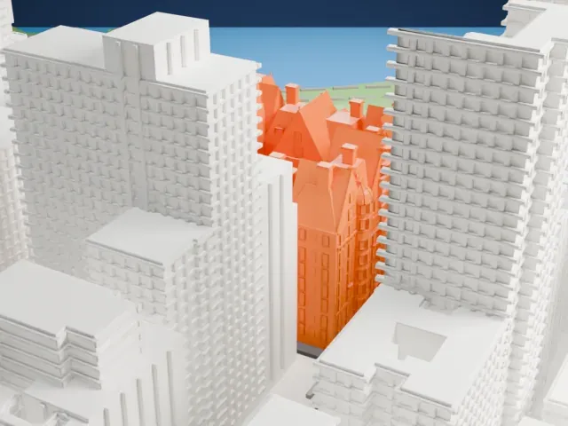 The Dakota model, West view