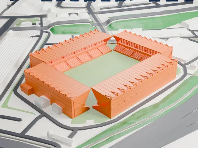 The Den model, East view