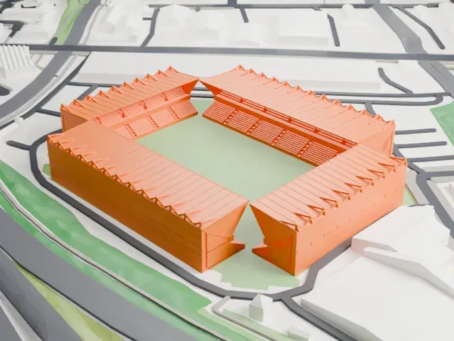 The Den model, North view