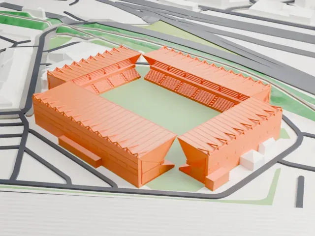 The Den model, South view