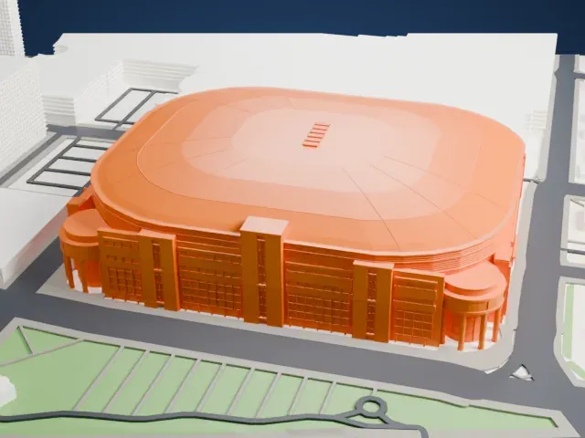 The Dome at America's Center model, East view