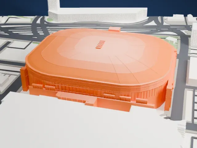The Dome at America's Center model, West view