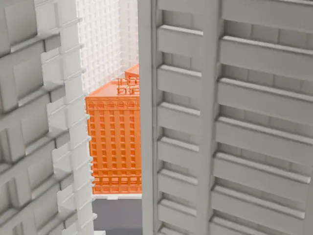 The Empire Hotel model, East view