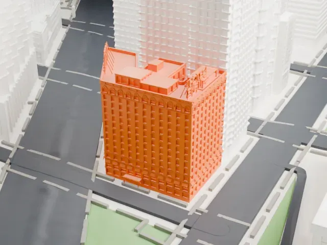 The Empire Hotel model, North view