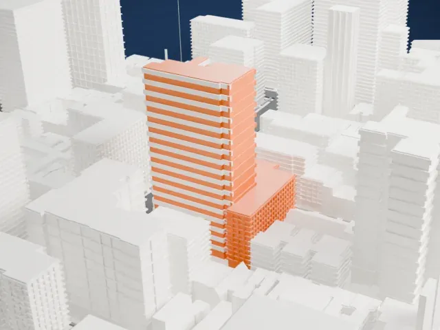 The Forum at 343 East 74th Street model, North view