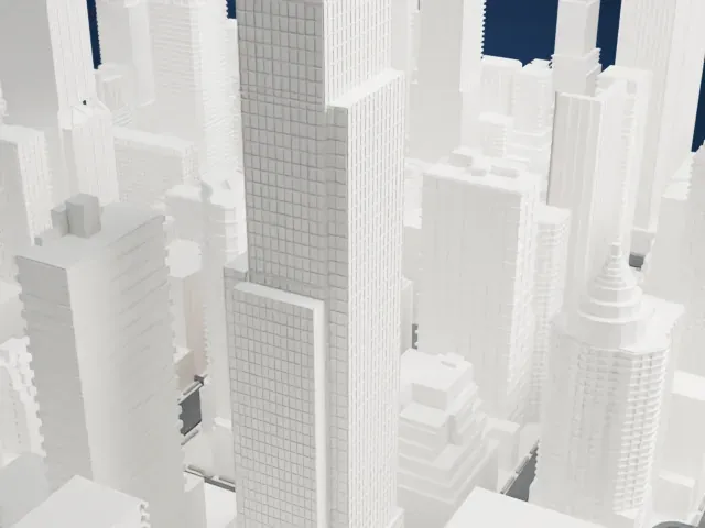The Galleria model, East view