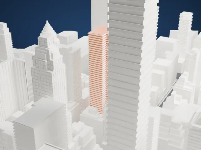 The Galleria model, West view