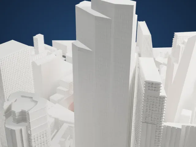 The Gherkin model, West view