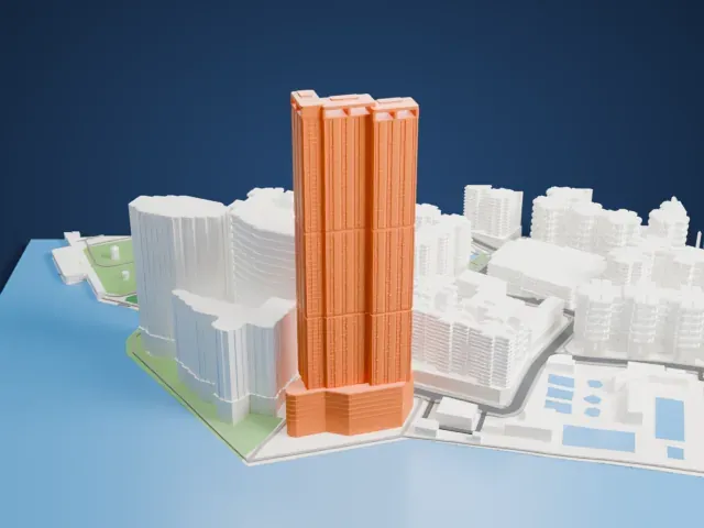 The Harbourfront Landmark model, East view