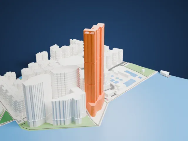The Harbourfront Landmark model, South view