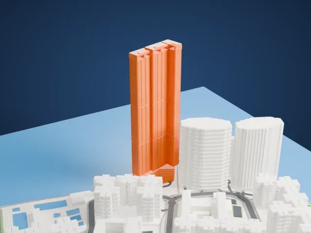 The Harbourfront Landmark model, West view