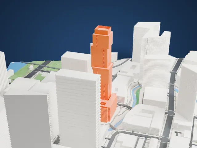 The Independent model, East view