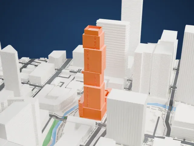The Independent model, West view