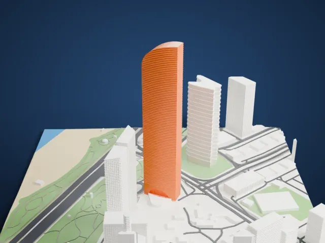 The Landmark (Abu Dhabi) model, South view