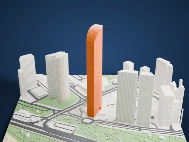 The Landmark (Abu Dhabi) model, West view