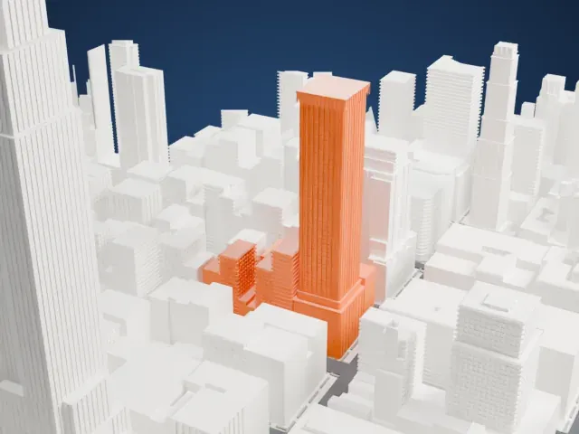 The Langham model, South view