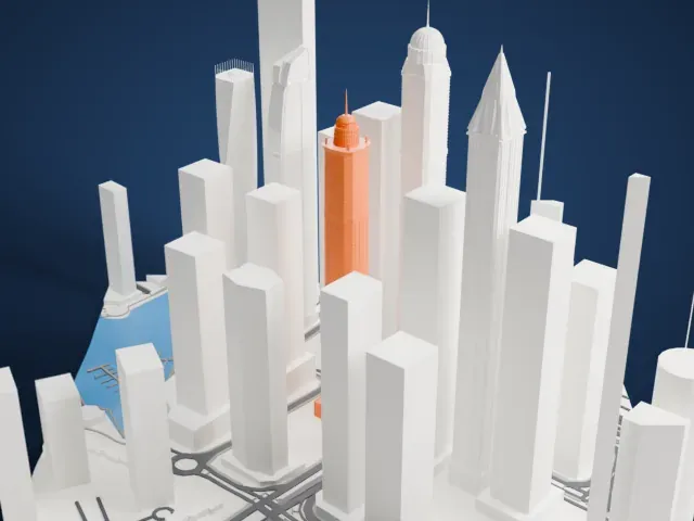 The Marina Torch model, East view