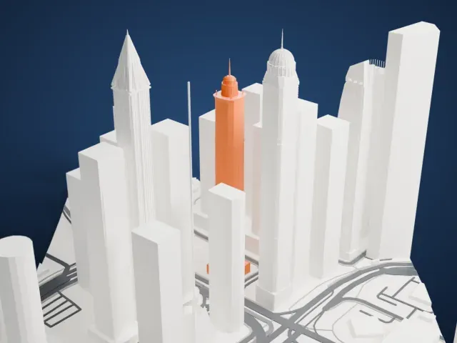 The Marina Torch model, North view
