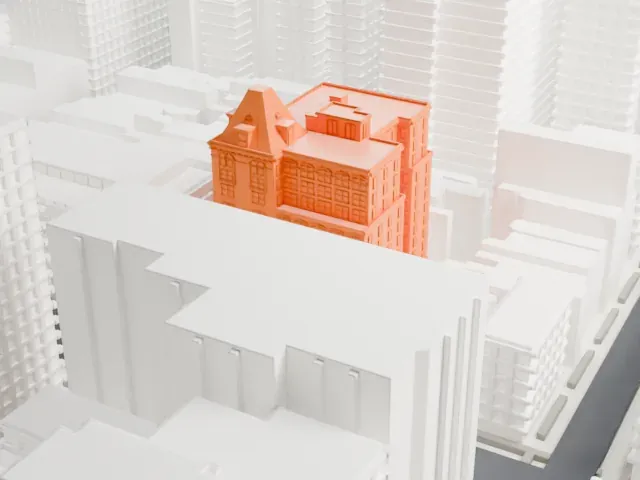 The Mark Hotel model, East view