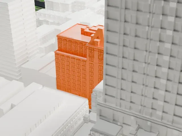The Mark Hotel model, South view