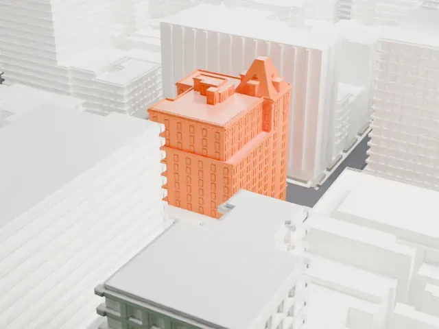 The Mark Hotel model, West view