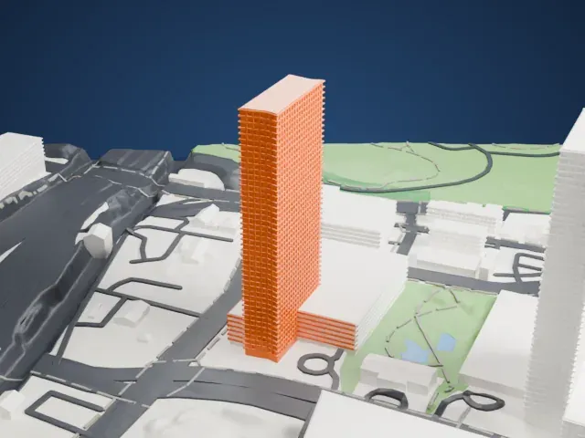 The Modern model, West view