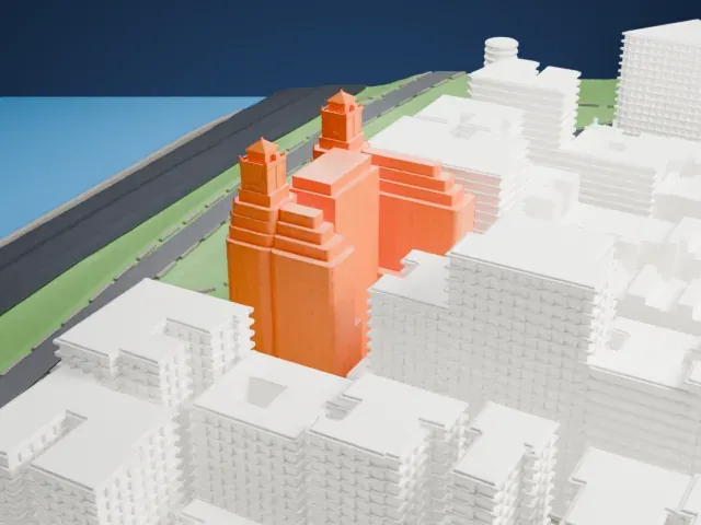 The Normandy model, South view