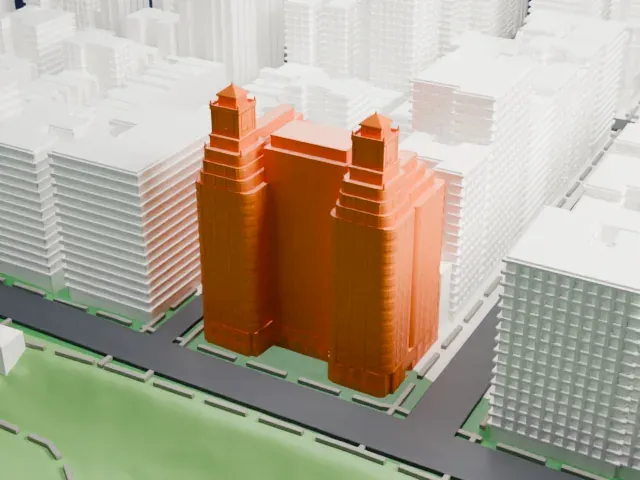 The Normandy model, West view