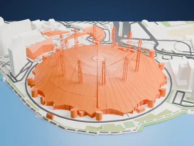 The O2 Arena model, North view