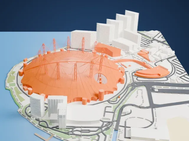 The O2 Arena model, West view