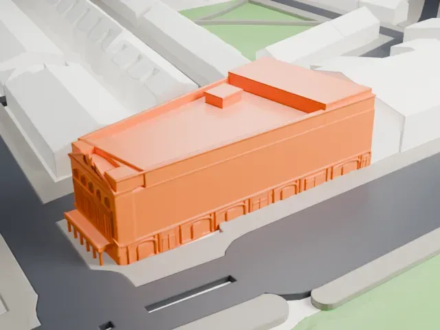 The Old Vic model, West view