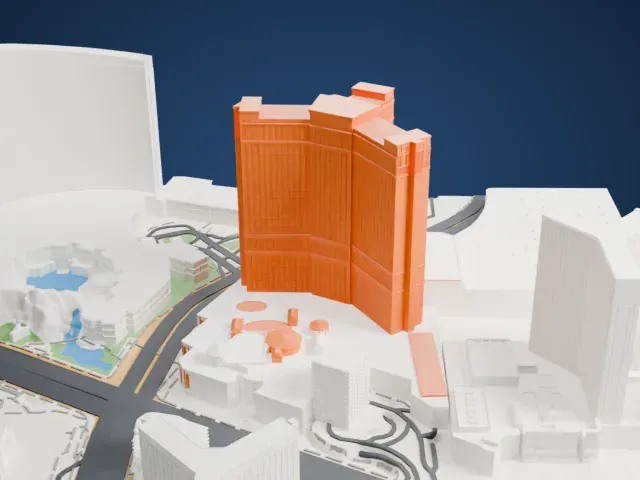 The Palazzo model, West view