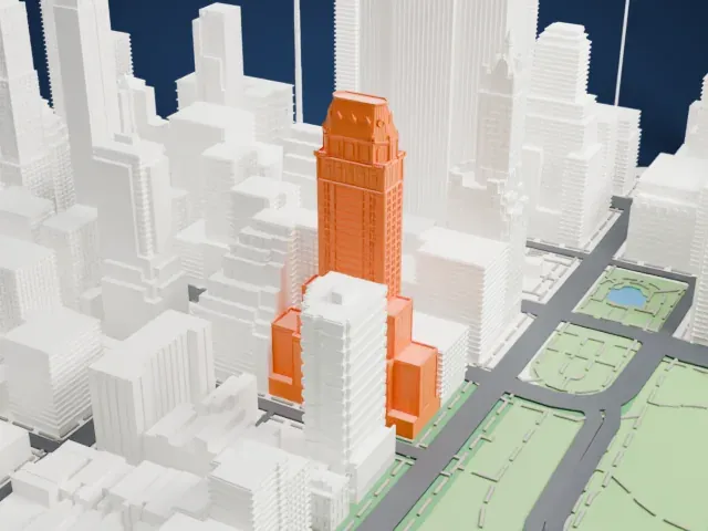 The Pierre model, North view