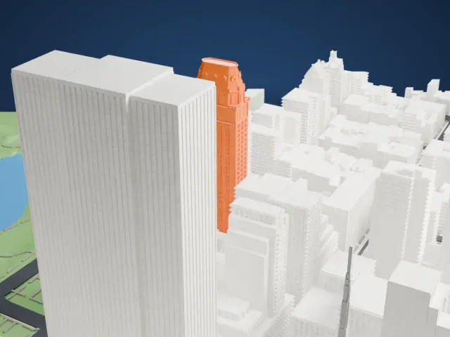 The Pierre model, South view