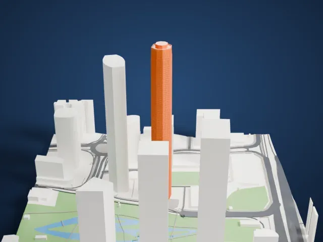 The Pinnacle (Guangzhou) model, East view