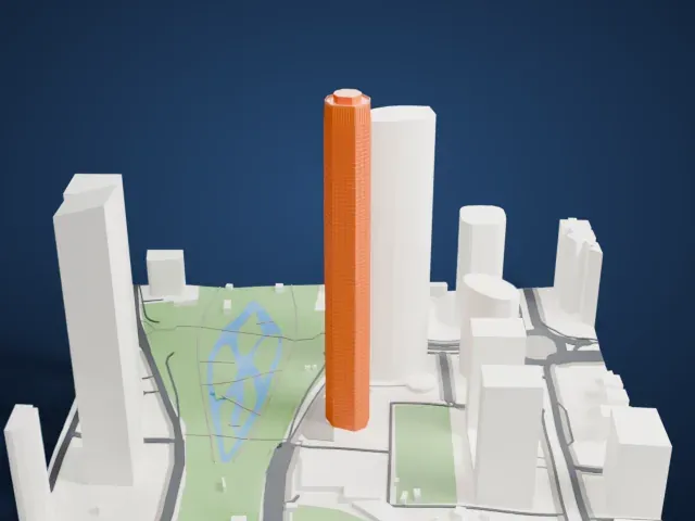 The Pinnacle (Guangzhou) model, North view