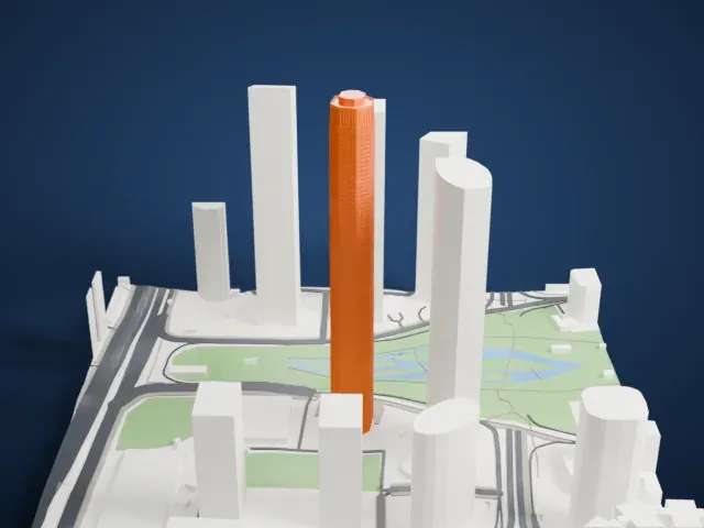 The Pinnacle (Guangzhou) model, West view