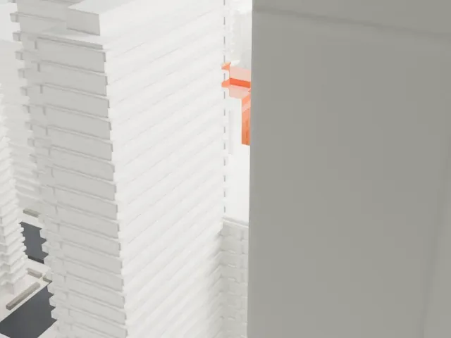 The Quin model, East view