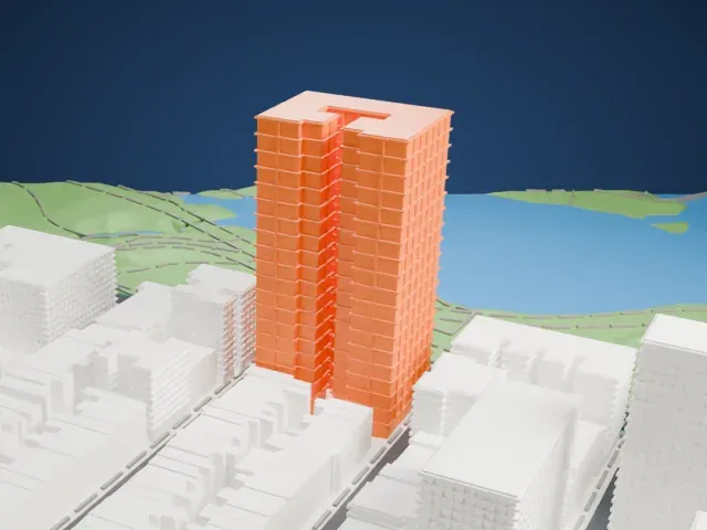 The San Remo model, West view