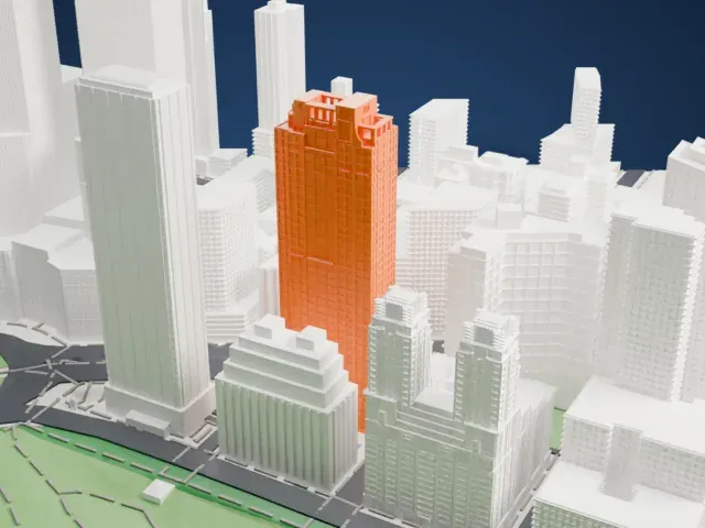The Tower of 15 Central Park West model, East view