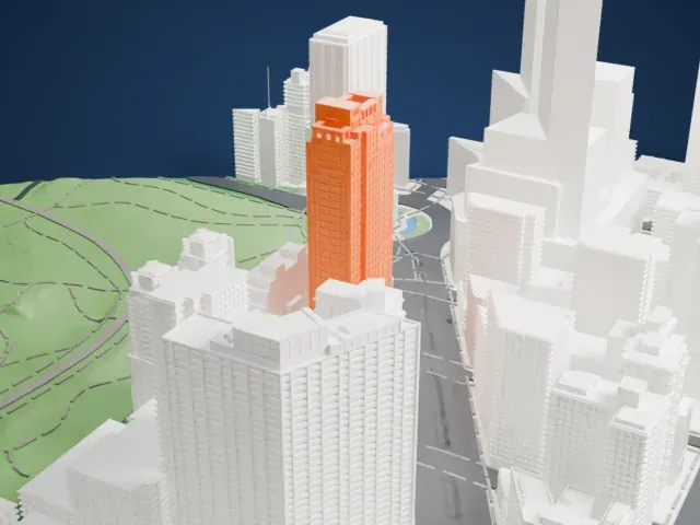 The Tower of 15 Central Park West model, North view