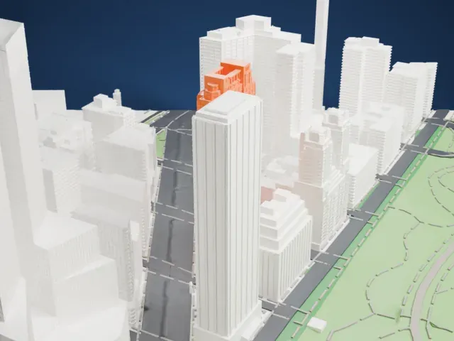 The Tower of 15 Central Park West model, South view