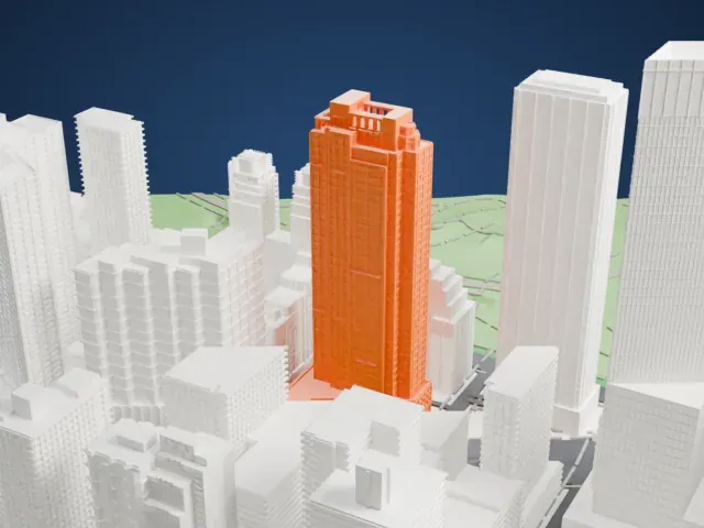 The Tower of 15 Central Park West model, West view
