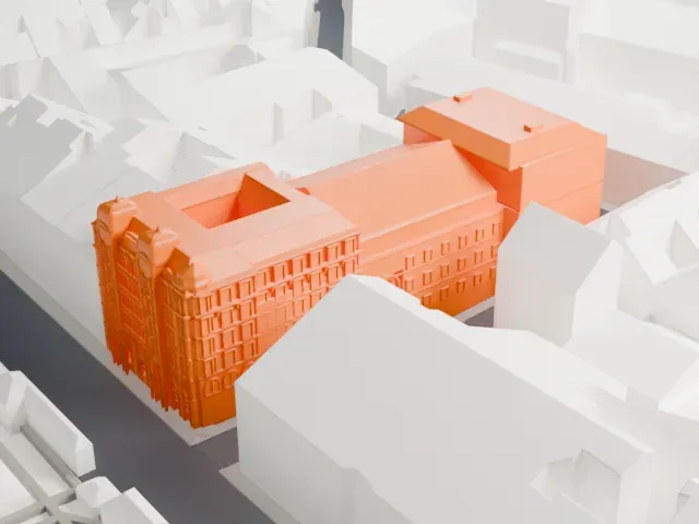 Theater an der Wien model, East view