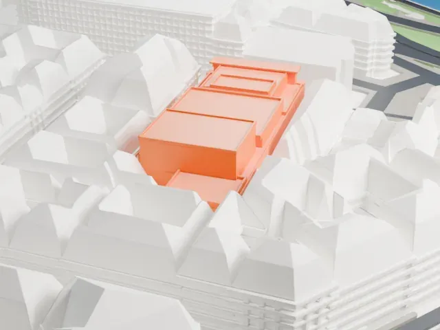 Théâtre des Champs-Élysées model, West view