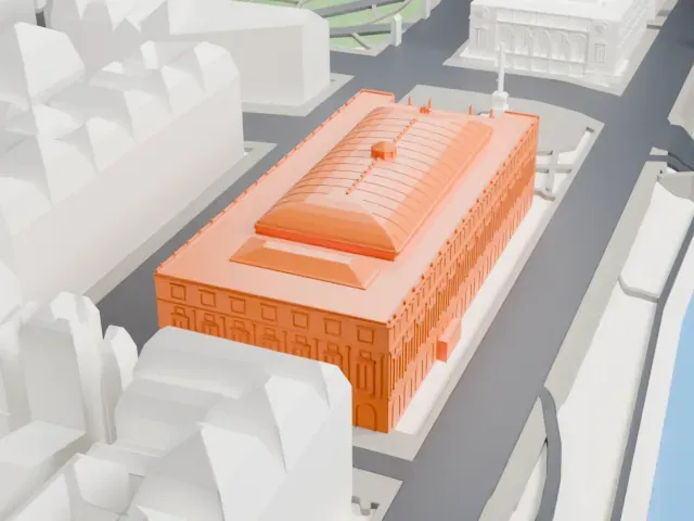 Théâtre du Châtelet model, West view